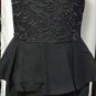 GRACIA STRAPLESS BLACK LACE PEPLUM DRESS SIZE SM, LG