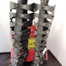 MACHI BLACK HIGH HEEL CAGED STUDDED KNEE-HIGH STRAPPY GLADIATOR SANDAL BOOTS SIZES; 6, 7, 8, 8.5 MACHI BLACK HIGH HEEL CAGED STUDDED KNEE-HIGH STRAPPY GLADIATOR SANDAL BOOTS SIZES; 6, 7, 8, 8.5