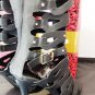 MACHI BLACK HIGH HEEL CAGED STUDDED KNEE-HIGH STRAPPY GLADIATOR SANDAL BOOTS SIZES; 6, 7, 8, 8.5