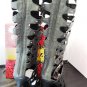 MACHI BLACK HIGH HEEL CAGED STUDDED KNEE-HIGH STRAPPY GLADIATOR SANDAL BOOTS SIZES; 6, 7, 8, 8.5