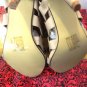 MACHI TAN HIGH HEEL CAGED STUDDED KNEE-HIGH STRAPPY GLADIATOR SANDAL BOOTS SIZES; 6, 8, 8.5
