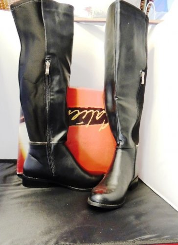 CALIENTE BLK KNEE HIGH RIDER BOOTS SIZE 8, 9, 11