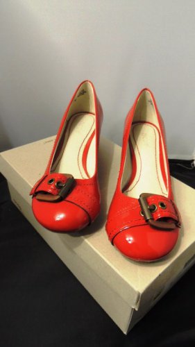 NICOLE PRANCE CRIMSON RED FLAT DRESS LOAFER PUMPS SIZES, 6.5, 7, 7.5, 8, 9