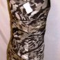 ALBERTO MAKALI BROWN ONE SHOULDER COCKTAIL DRESS W/ SCARF SIZE 4, 8