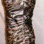 ALBERTO MAKALI BROWN ONE SHOULDER COCKTAIL DRESS W/ SCARF SIZE 4, 8