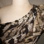 ALBERTO MAKALI BROWN ONE SHOULDER COCKTAIL DRESS W/ SCARF SIZE 4, 8