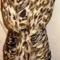 ALBERTO MAKALI BROWN ONE SHOULDER COCKTAIL DRESS W/ SCARF SIZE 4, 8