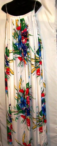 ARK & CO FULL LENGTH SPAGHETTI STRAP MULTI-FLORAL PRINT MAXI DRESS SIZE, LG