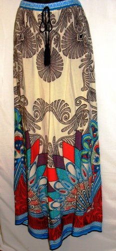 FLYING TOMATO PLUS SIZE PAISLEY PEACOCK PRINT PALAZZO PANTS SIZE 2-X LG