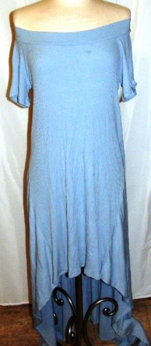 LOVE IN LIGHT BLUE SHORT SLEEVE HI/LO DRAPING DRESS SIZE, L