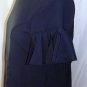 GRACIA SHORT SLEEVE NAVY BLUE TOP W/ FULL BACK ZIPPER SIZE MED, L