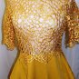 GRACIA DECORACTIVE GOLD SHORT SLEEVE LASER CUT PEPLUM TOP SIZE, SM, MED
