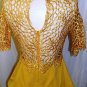 GRACIA DECORACTIVE GOLD SHORT SLEEVE LASER CUT PEPLUM TOP SIZE, SM, MED