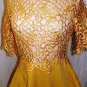 GRACIA DECORACTIVE GOLD SHORT SLEEVE LASER CUT PEPLUM TOP SIZE, SM, MED