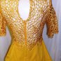 GRACIA DECORACTIVE GOLD SHORT SLEEVE LASER CUT PEPLUM TOP SIZE, SM, MED