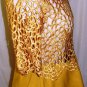 GRACIA DECORACTIVE GOLD SHORT SLEEVE LASER CUT PEPLUM TOP SIZE, SM, MED