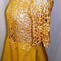 GRACIA DECORACTIVE GOLD SHORT SLEEVE LASER CUT PEPLUM TOP SIZE, SM, MED