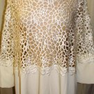 GRACIA WHITE 3/4" SLEEVE LASER DESIGN CUTTING TOP SIZE, MED