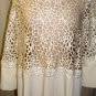 GRACIA WHITE 3/4" SLEEVE LASER DESIGN CUTTING TOP SIZE, MED