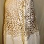 GRACIA WHITE 3/4" SLEEVE LASER DESIGN CUTTING TOP SIZE, MED