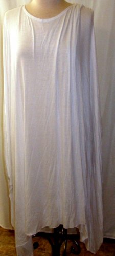 LOVE IN WHITE OVERSIZED ASYMMERTIC PONCHO TUNIC TOP SIZE, MED, LG