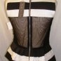 GRACIA BLACK/WHITE SLEEVELESS PEPLUM TOP SIZE, SM, MED