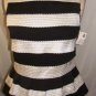 GRACIA BLACK/WHITE SLEEVELESS PEPLUM TOP SIZE, SM, MED