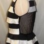 GRACIA BLACK/WHITE SLEEVELESS PEPLUM TOP SIZE, SM, MED