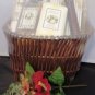 AROME DEJARDIN ENGLISH ROSE & CHAMOMILE 5 PC BATH SET WITH WOVEN BASKET