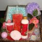SIMPLE PLEASURE'S VANILLA ROSE 10 PC BATH & BODY BASKET