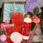 SIMPLE PLEASURE'S VANILLA ROSE 10 PC BATH & BODY BASKET