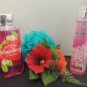 BATH & BODY WORKS BOURBON STRAWBERRY & VANILLA 2 PC BATH AND BODY SET