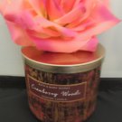 BATH & BODY WORKS CRANBERRY WOODS SCENTED 3 WICKED CANDLE