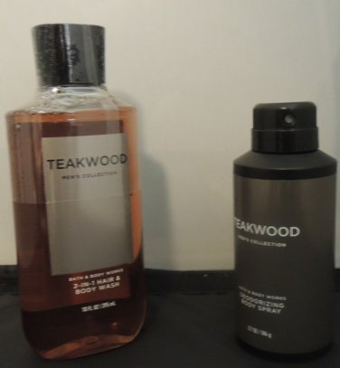 BATH & BODY WORKS TEAKWOOD 2 PC BATH AND BODY SET