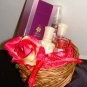 BATH & BODY WORKS CHERRY  BLOSSOM 3 PC TRAVEL BATH SET & 1.7 OZ IMARI SEDUCTION PERFUME