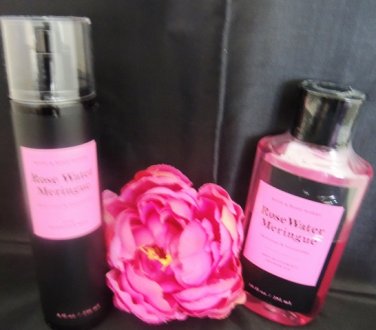 BATH & BODY WORKS ROSE WATER MERINGUE 2 PC BATH SET