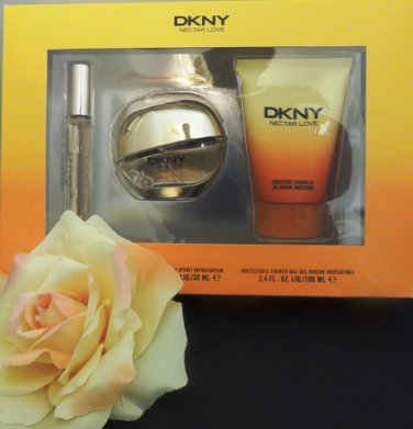 DKNY NECTAR LOVE 3 PC PERFUME AND BATH GIFT SET