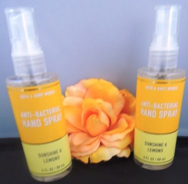 BATH & BODY WORKS 2 PC SUNSHINE & LEMON ANTIBACTERIAL HAND SPRAY
