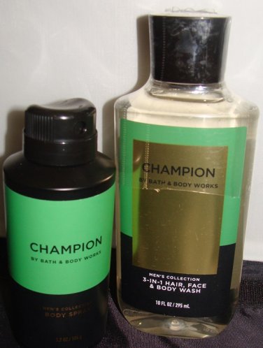 BATH & BODY WORKS MEN CHAMPION 2 PC BATH AND BODY GIFT SET