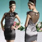 SILVER BLACK SHORT DRESS S03