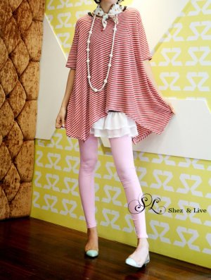 SH0021 - RED STRIPE COTTON BIG TEE