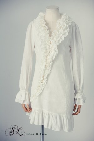 SH0030 - RUFFLES BODICE LONG SHIRT DRESS