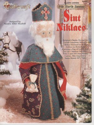 Old World Santa Sint Niklaes, Plastic Canvas Pattern, New