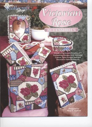 Victorian Rose Accessories, Home Decor Floral Designs, Plastic Canvas  NEW