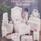 Barbie, Fashion Doll Hearts n Flowers Bedroom, Plastic Canvas Pattern Book 3140