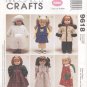 Doll Wardrobe, 18” American Girl or Gotz Type Dolls McCall’s Crafts 9618 NEW