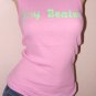 FLIRTY BOY BEATER RIBBED GRAPHIC TANK TOP - red, green, pink, aqua and lavendar