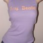 FLIRTY BOY BEATER RIBBED GRAPHIC TANK TOP - red, green, pink, aqua and lavendar