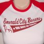 GREEN & WHITE CAP SLEEVE BOXER DOG GRAPHIC JERSEY T-SHIRT - "EMERALD CITY BOXERS"