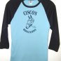 BABY BLUE & NAVY 3/4 SLEEVE HORSE GRAPHIC RAGLAN JERSEY T-SHIRT